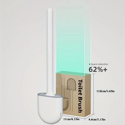 Wall Hanging Silicone Toilet Brush with Holder (No-Drip, Quick-Dry Design)